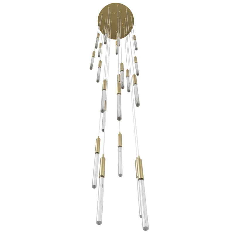 Avenue Lighting Main St. 21Lt 158" Snow Acyrlic Pendant, Brass - HF2021-SNW-BB