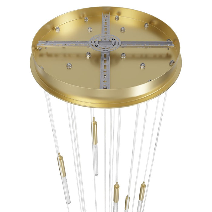 Avenue Lighting Main St. 21Lt 158" Snow Acyrlic Pendant, Brass