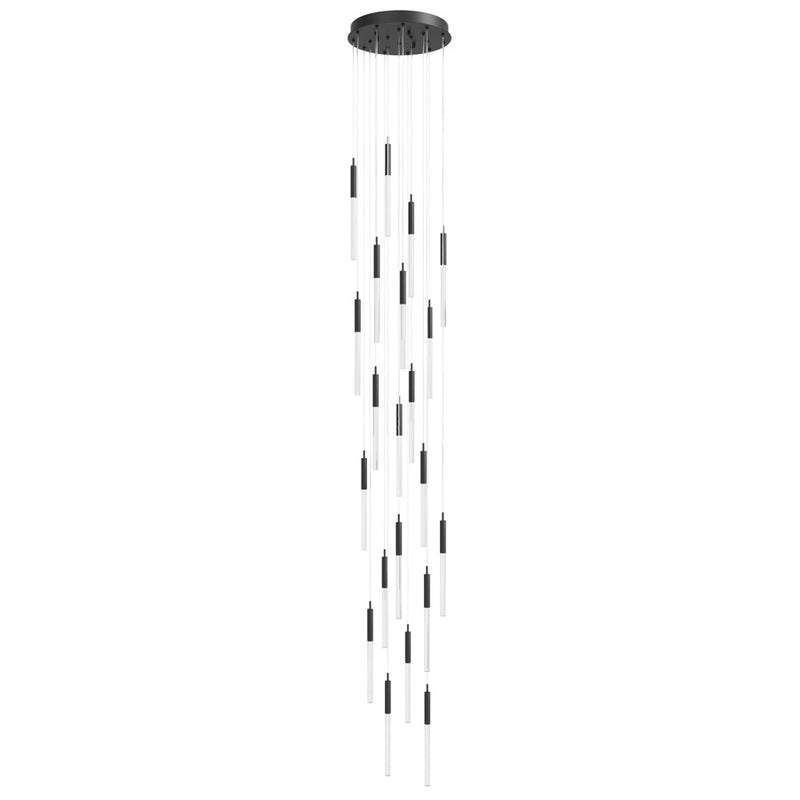 Avenue Lighting Main St. 21Lt 158" Snow Acyrlic Pendant, Black - HF2021-SNW-BK
