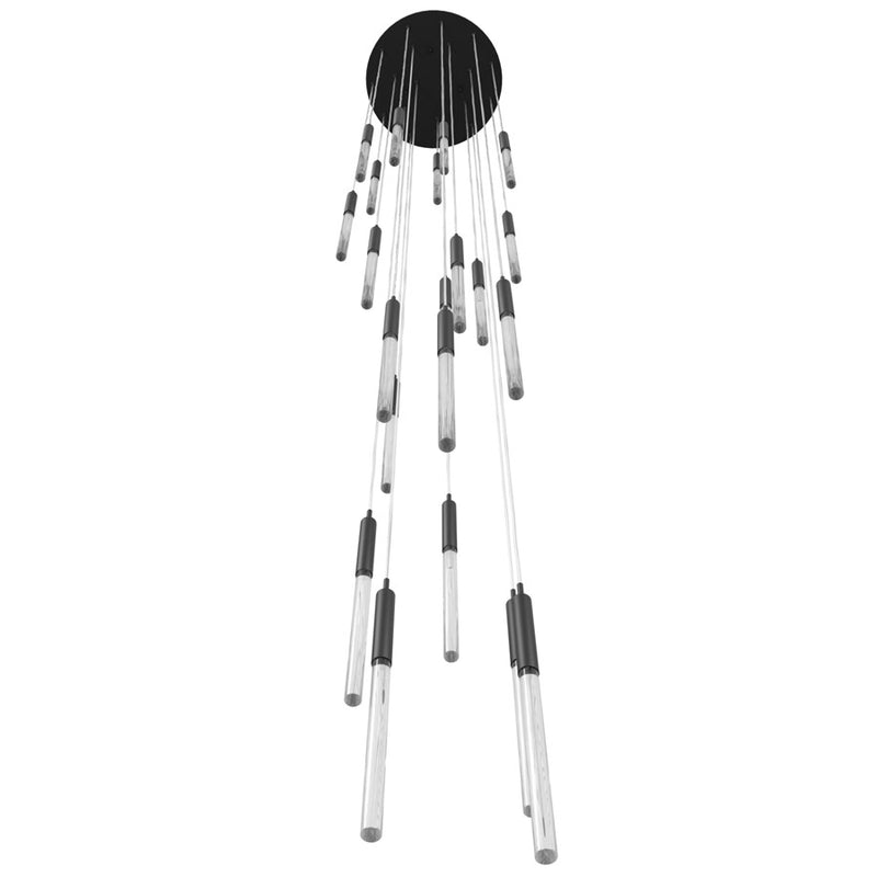 Avenue Lighting Main St. 21Lt 158" Snow Acyrlic Pendant, Black - HF2021-SNW-BK