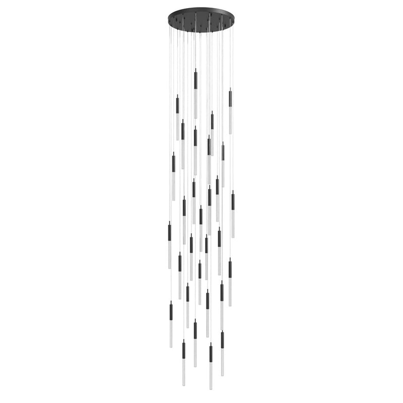 Avenue Lighting Main St. 31Lt 158" Studded Pendant, Black
