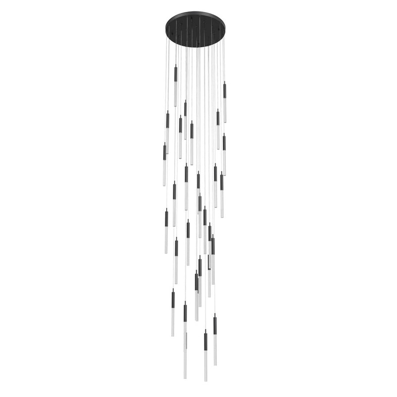 Avenue Lighting Main St. 31Lt 158" Studded Pendant, Black