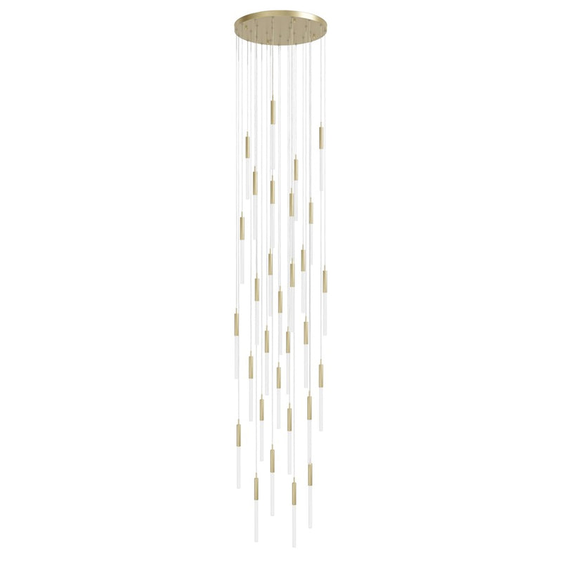 Avenue Lighting Main St. 31Lt 158" Frosted Glass Pendant, Brass - HF2031-FR-BB