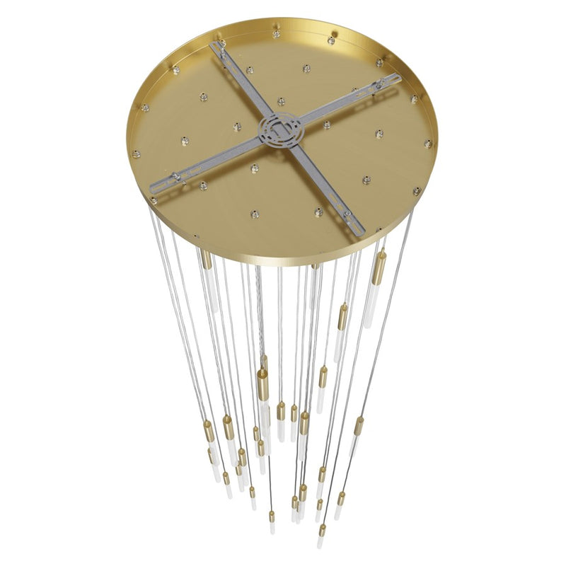 Avenue Lighting Main St. 31Lt 158" Frosted Glass Pendant, Brass - HF2031-FR-BB
