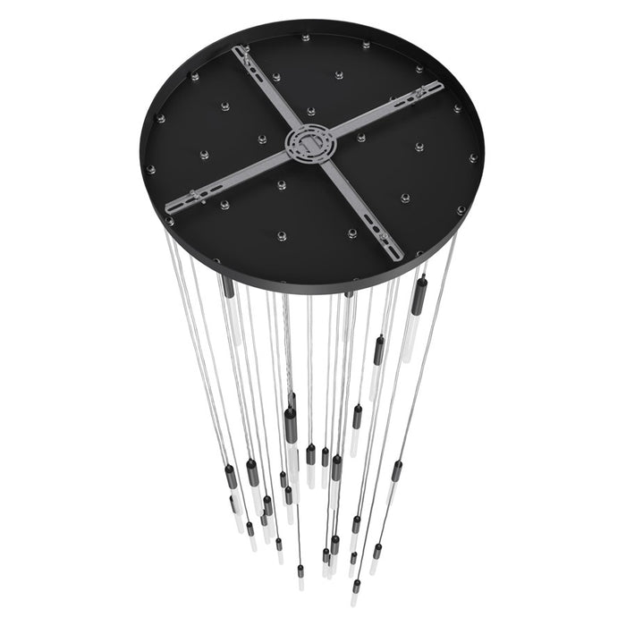 Avenue Lighting Main St. 31Lt 158" Frosted Pendant, Black