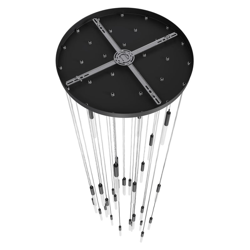 Avenue Lighting Main St. 31Lt 158" Frosted Pendant, Black - HF2031-FR-BK