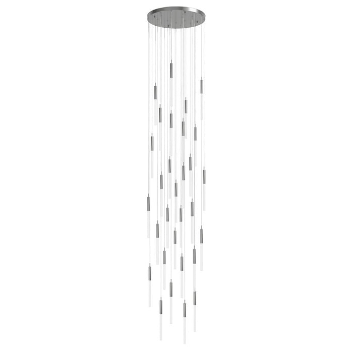 Avenue Lighting Main St. 31Lt 158" Frosted Glass Pendant, Nickel - HF2031-FR-PN