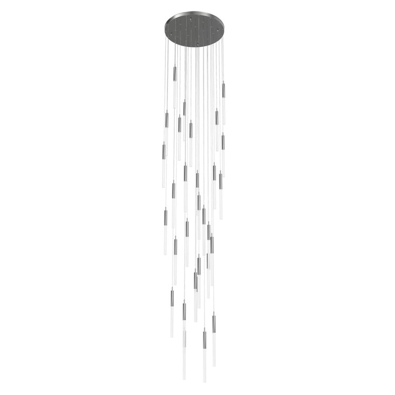 Avenue Lighting Main St. 31Lt 158" Frosted Glass Pendant, Nickel - HF2031-FR-PN