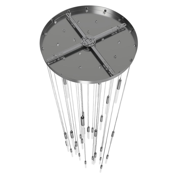 Avenue Lighting Main St. 31Lt 158" Frosted Glass Pendant, Nickel