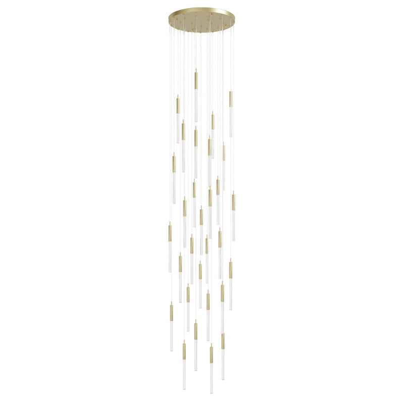 Avenue Lighting Main St. 31Lt 158" Snow Acyrlic Pendant, Brass - HF2031-SNW-BB