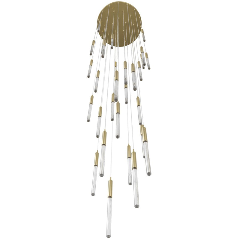 Avenue Lighting Main St. 31Lt 158" Snow Acyrlic Pendant, Brass - HF2031-SNW-BB