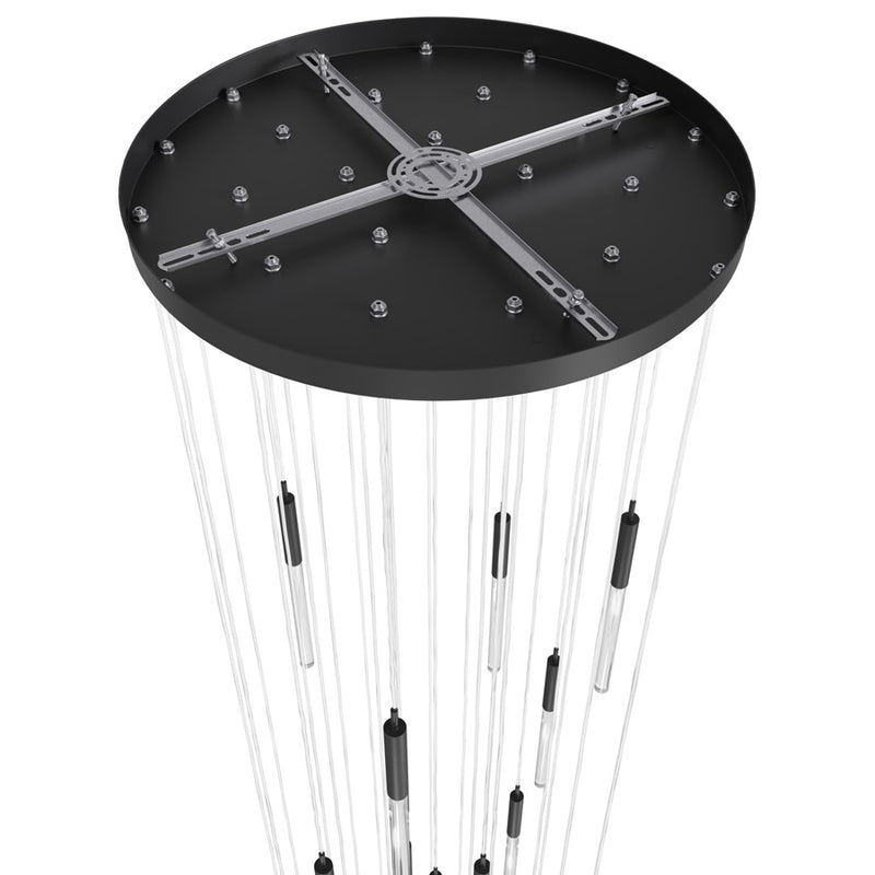 Avenue Lighting Main St. 31Lt 158" Snow Acyrlic Pendant, Black - HF2031-SNW-BK