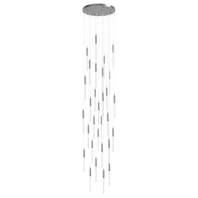 Avenue Lighting Main St. 31Lt 158" Snow Acyrlic Pendant, Nickel - HF2031-SNW-PN