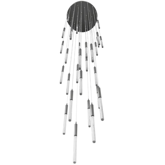 Avenue Lighting Main St. 31Lt 158" Snow Acyrlic Pendant, Nickel