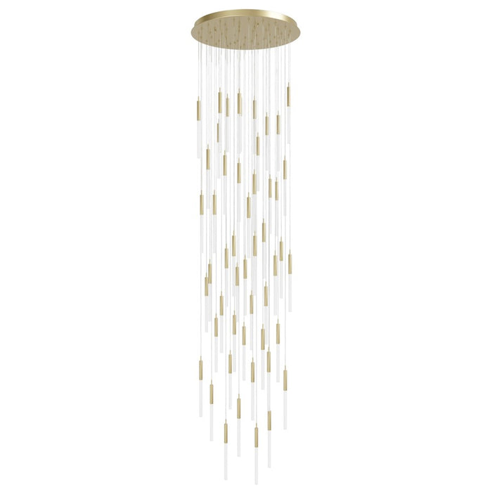 Avenue Lighting Main St. 51Lt 158" Frosted Glass Pendant, Brass