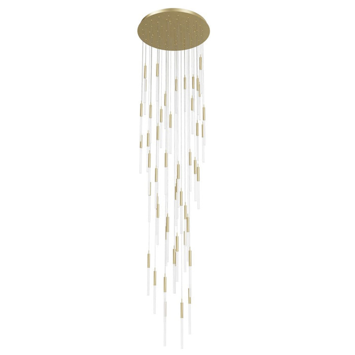 Avenue Lighting Main St. 51Lt 158" Frosted Glass Pendant, Brass