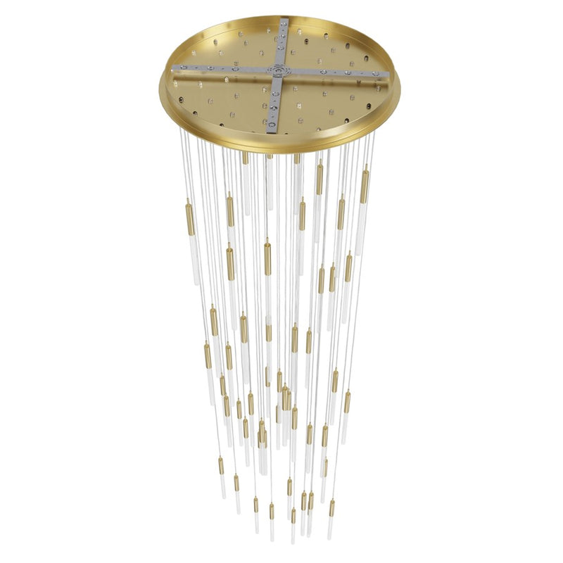 Avenue Lighting Main St. 51Lt 158" Frosted Glass Pendant, Brass - HF2051-FR-BB