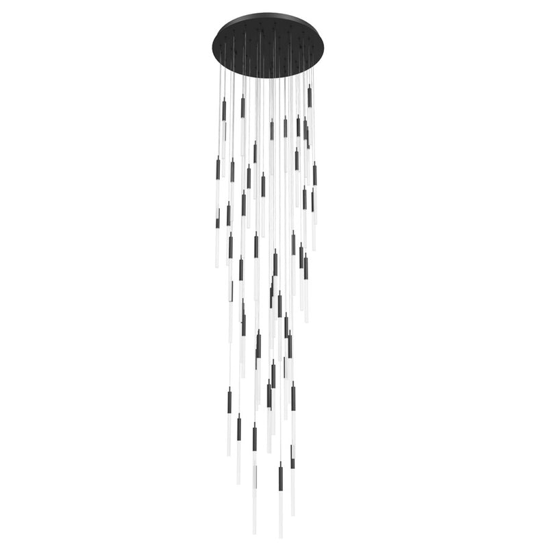 Avenue Lighting Main St. 51Lt 158" Frosted Pendant, Black - HF2051-FR-BK