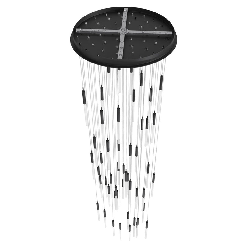 Avenue Lighting Main St. 51Lt 158" Frosted Pendant, Black - HF2051-FR-BK