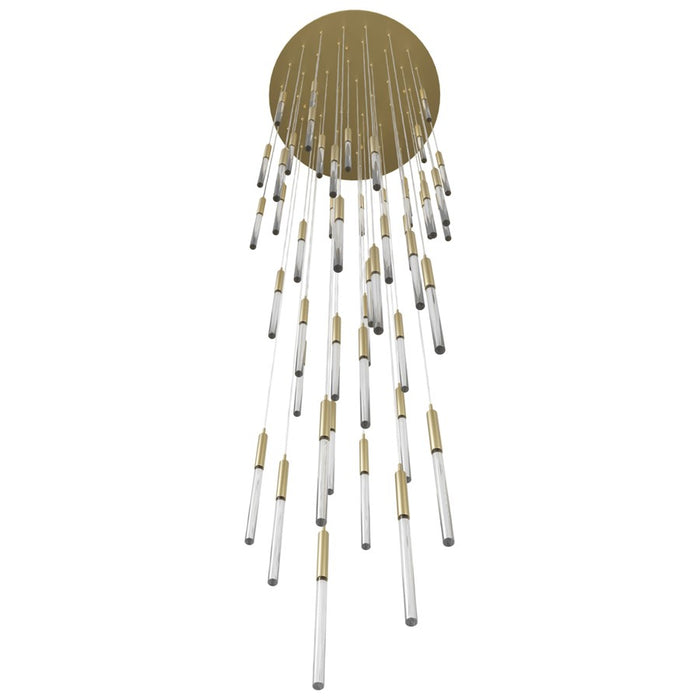 Avenue Lighting Main St. 51Lt 158" Snow Acyrlic Pendant, Brass