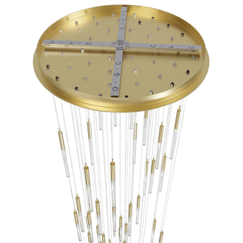 Avenue Lighting Main St. 51Lt 158" Snow Acyrlic Pendant, Brass - HF2051-SNW-BB