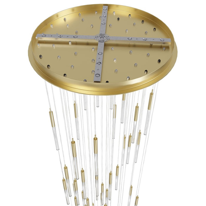 Avenue Lighting Main St. 51Lt 158" Snow Acyrlic Pendant, Brass