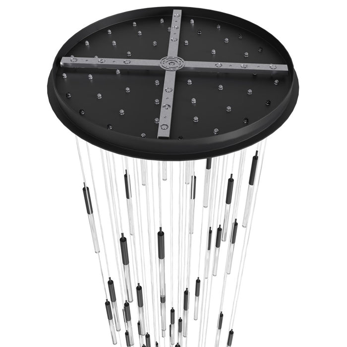 Avenue Lighting Main St. 51Lt 158" Snow Acyrlic Pendant, Black
