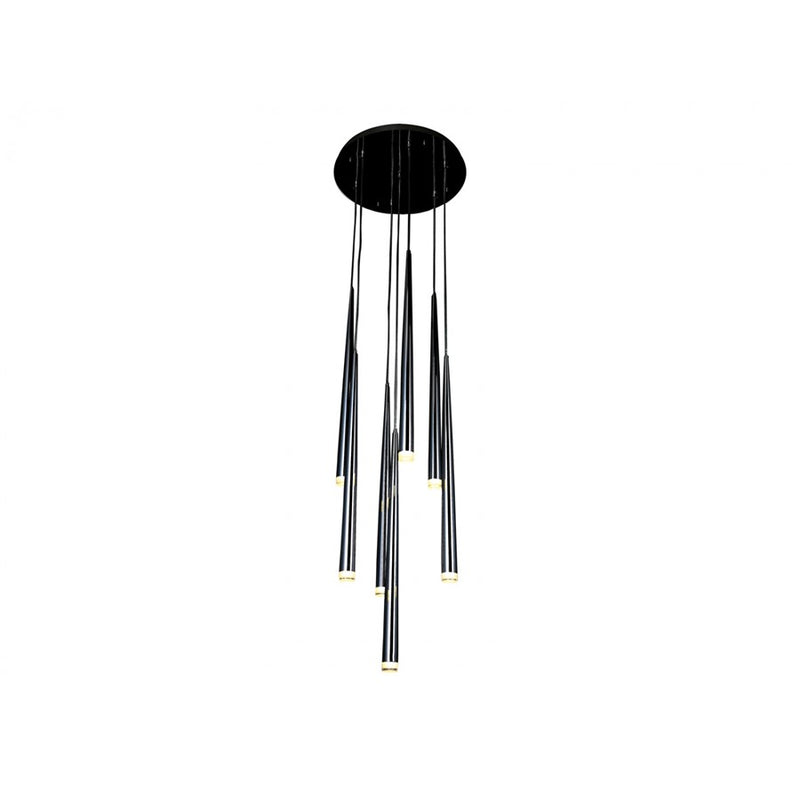 Avenue Lighting Highland Ave. 7Lt 25" Pendant/Multi Port , Black - HF2107-BLK