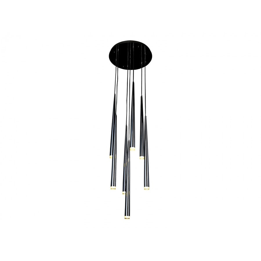 Avenue Lighting Highland Ave. 7Lt 25" Pendant/Multi Port , Black - HF2107-BLK