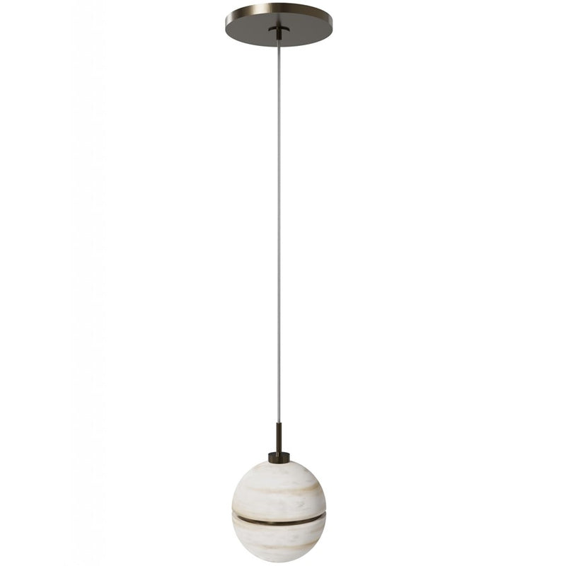 Avenue Lighting Sedona 1Lt 5" Round Pendant, Alabaster/Brass/White - HF2900-AB