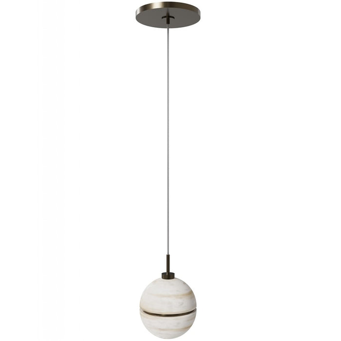 Avenue Lighting Sedona 1Lt 5" Round Pendant, Alabaster/Brass/White