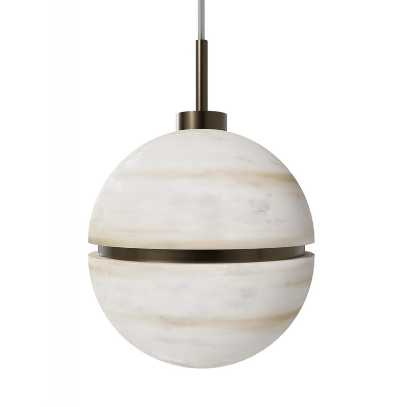 Avenue Lighting Sedona 1Lt 5" Round Pendant, Alabaster/Brass/White - HF2900-AB