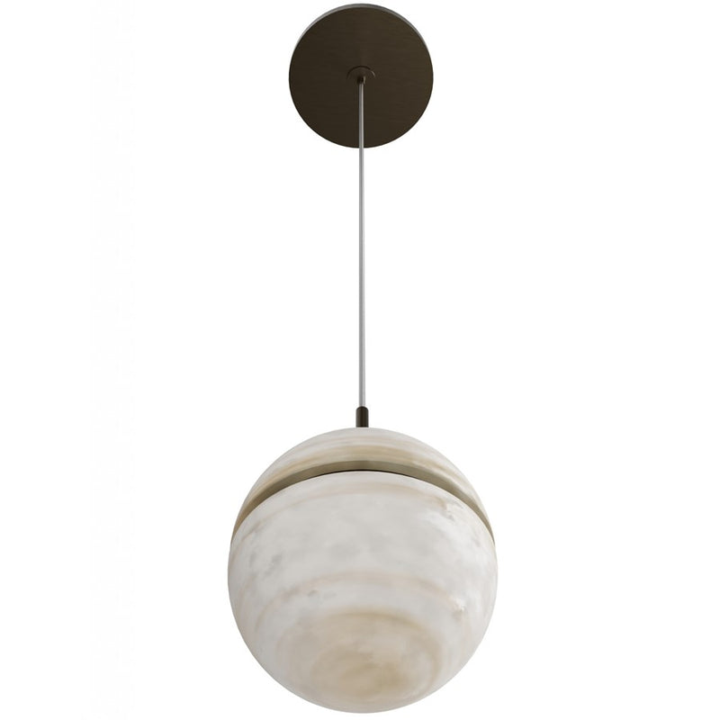 Avenue Lighting Sedona 1Lt 5" Round Pendant, Alabaster/Brass/White - HF2900-AB