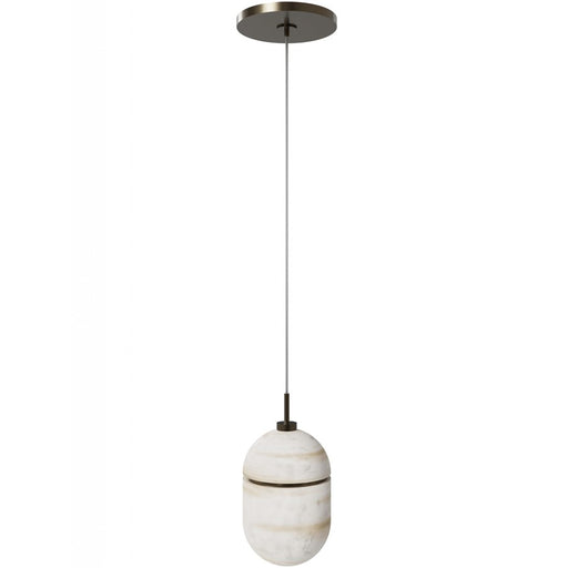 Avenue Lighting Sedona 1Lt 6" Pendant, Alabaster/Brass/White