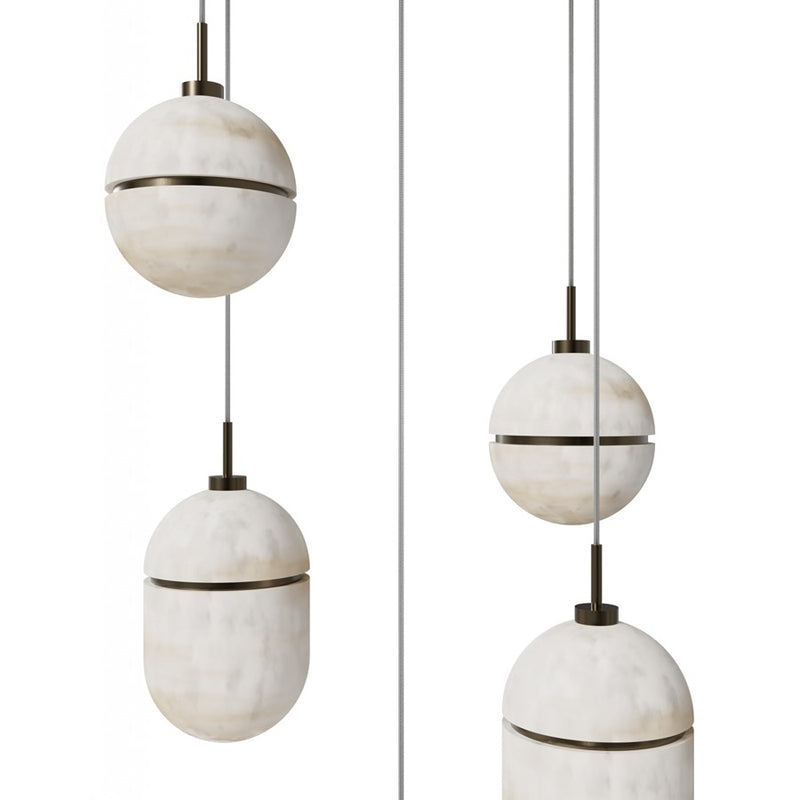 Avenue Lighting Sedona 5Lt 10" Pendant, Alabaster/Brass/White - HF2905-AB