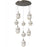 Avenue Lighting Sedona 9Lt 10" Pendant, Alabaster/Brass/White