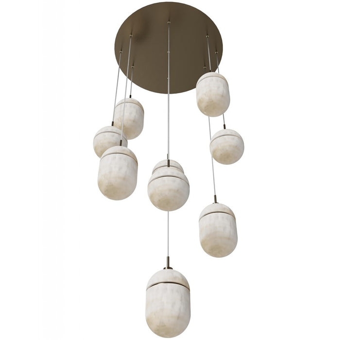 Avenue Lighting Sedona 9Lt 10" Pendant, Alabaster/Brass/White