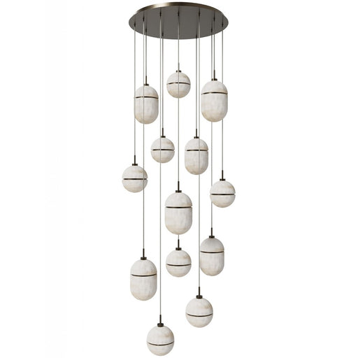 Avenue Lighting Sedona 13Lt 10" Pendant, Alabaster/Brass/White