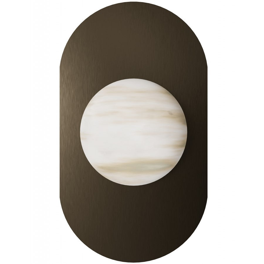 Avenue Lighting Sedona 1Lt 12" Wall Sconce, Alabaster/Brass/White