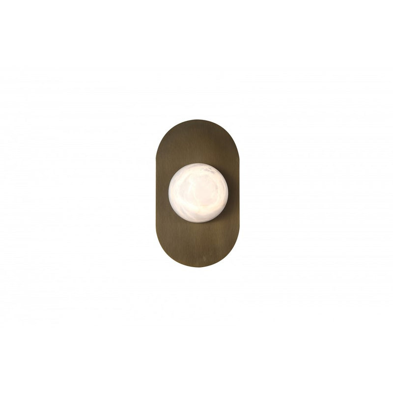 Avenue Lighting Sedona 1Lt 12" Wall Sconce, Alabaster/Brass/White