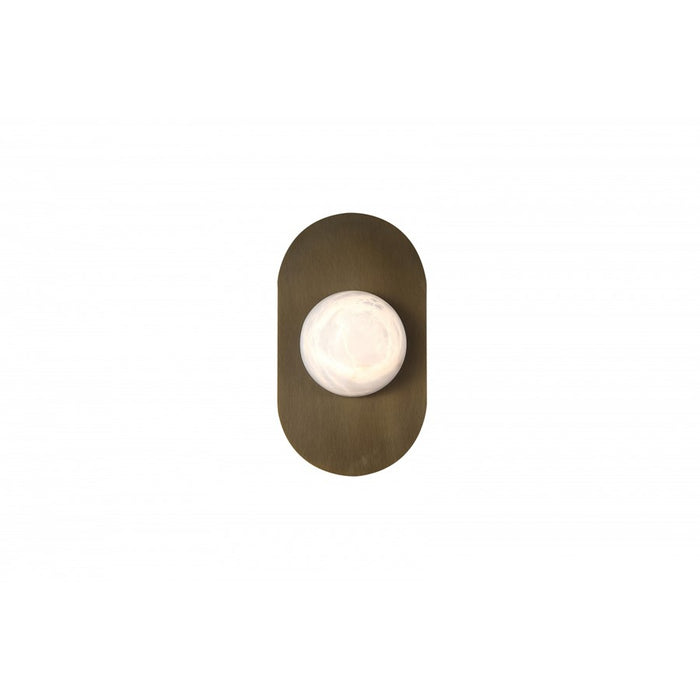 Avenue Lighting Sedona 1Lt 12" Wall Sconce, Alabaster/Brass/White