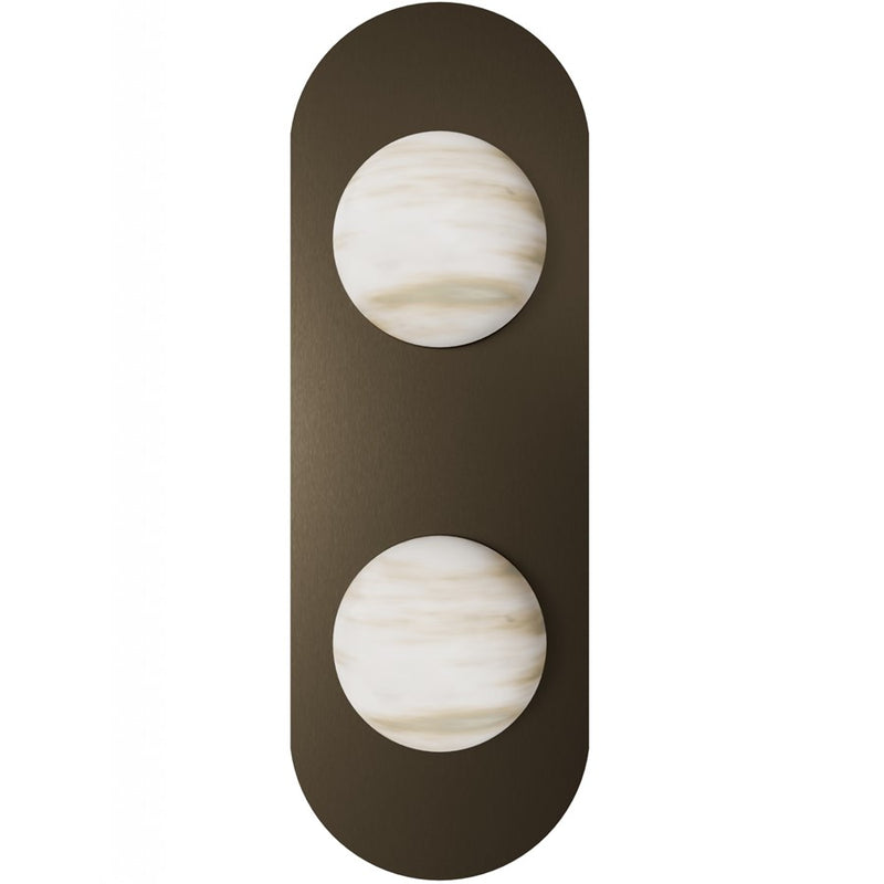Avenue Lighting Sedona 2Lt 20" Wall Sconce, Alabaster/Brass/White