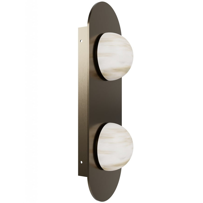 Avenue Lighting Sedona 2Lt 20" Wall Sconce, Alabaster/Brass/White