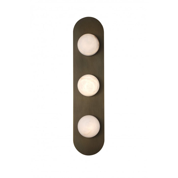 Avenue Lighting Sedona 3Lt 30" Wall Sconce, Alabaster/Brass/White