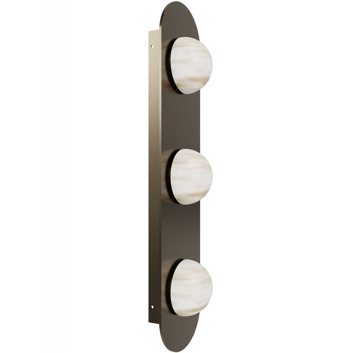 Avenue Lighting Sedona 3Lt 30" Wall Sconce, Alabaster/Brass/White