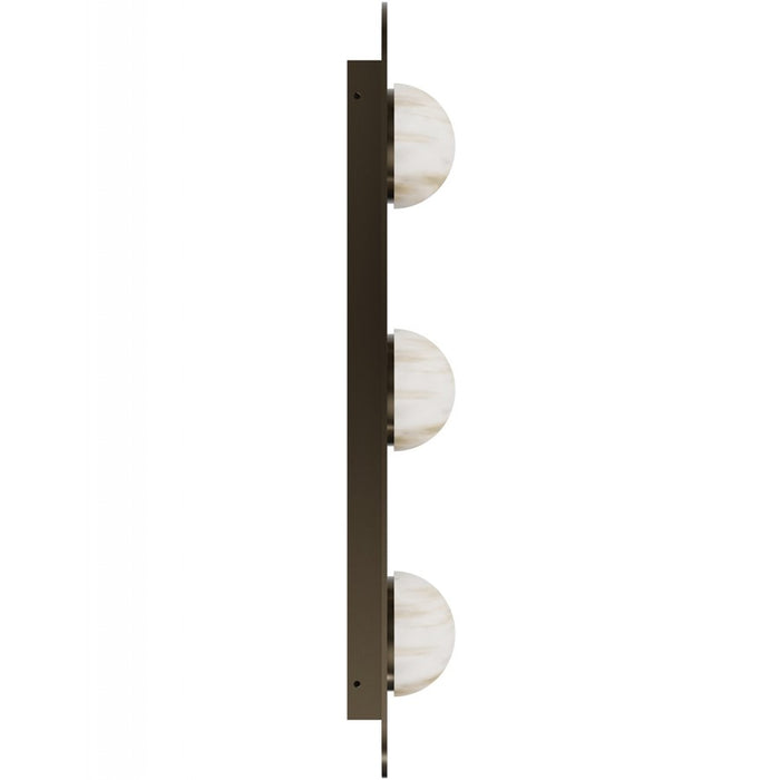 Avenue Lighting Sedona 3Lt 30" Wall Sconce, Alabaster/Brass/White