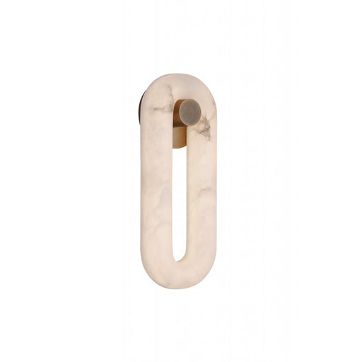 Avenue Sedona 16"H Soft Oval Loop Alabaster LED Wall Sconce, Brass