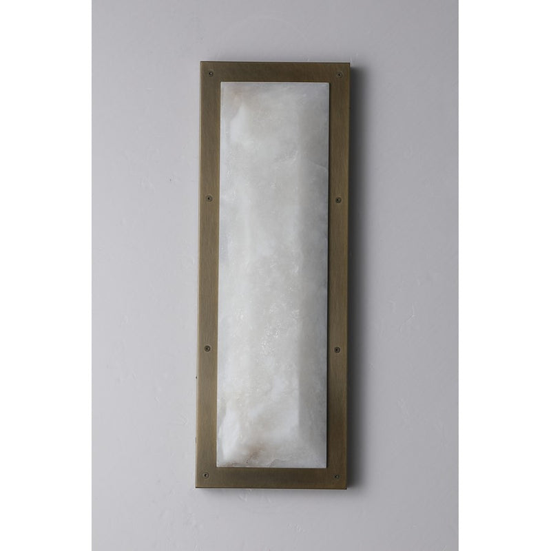 Avenue Lighting Sedona 1 Light 20" Wall Sconce, Alabster/Aged Brass