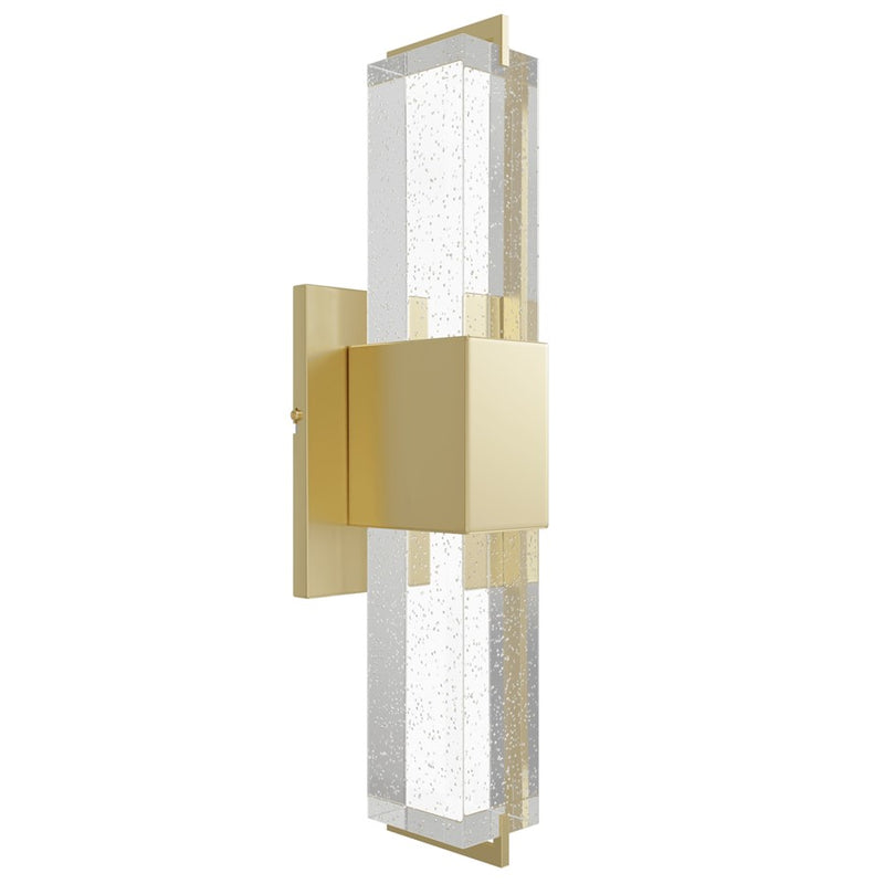 Avenue Original Glacier LED 17" Wall Sconce, Brass/Bubbled Crystal - HF3012-BB