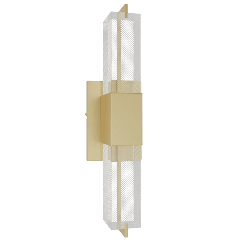 Avenue Original Glacier LED 17" Wall Sconce, Brass/Snow Crystal - HF3012-BB-SNW